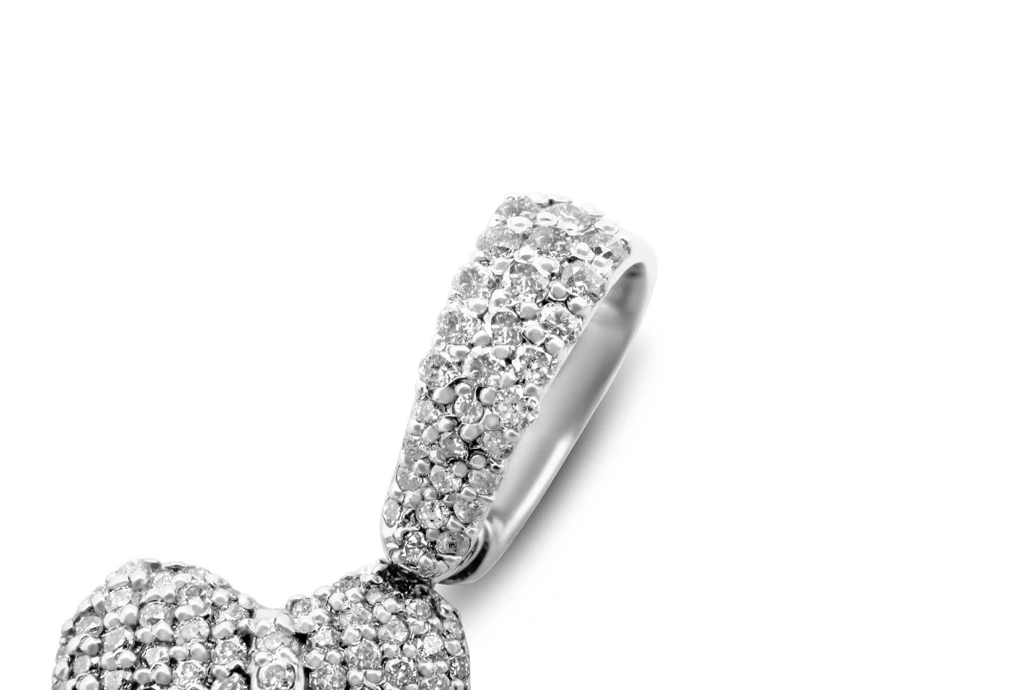 14K White Gold Four Leaf Clover Diamond Pendant 0.71 ctw