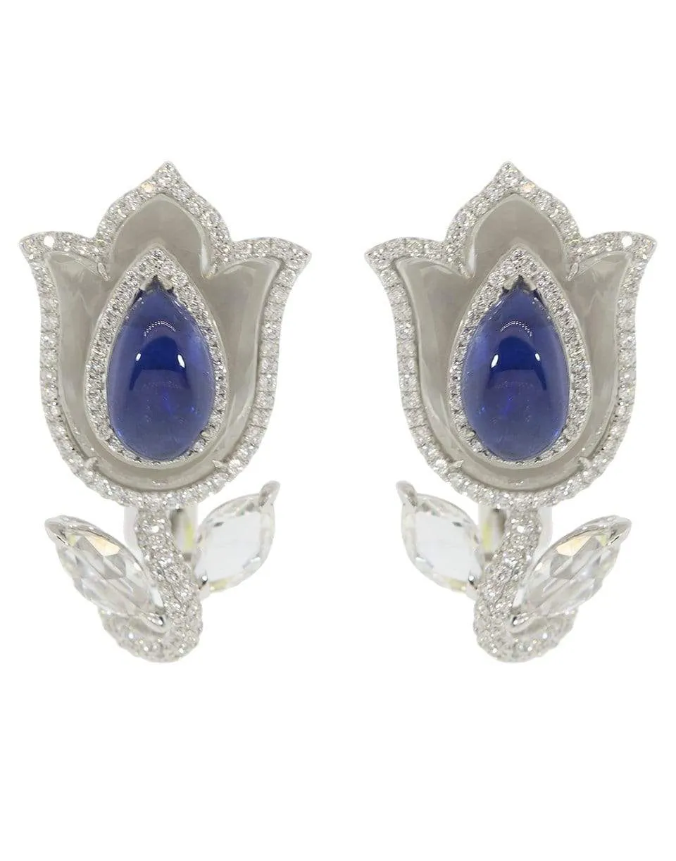 Aura Burma Sapphire Tulip Earrings