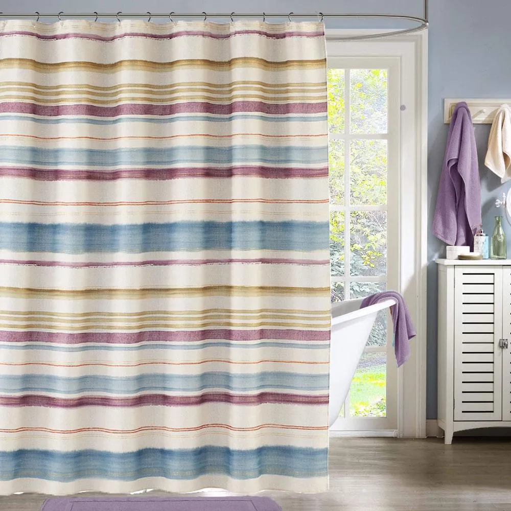 Caymen Stripe Fabric Shower Curtain