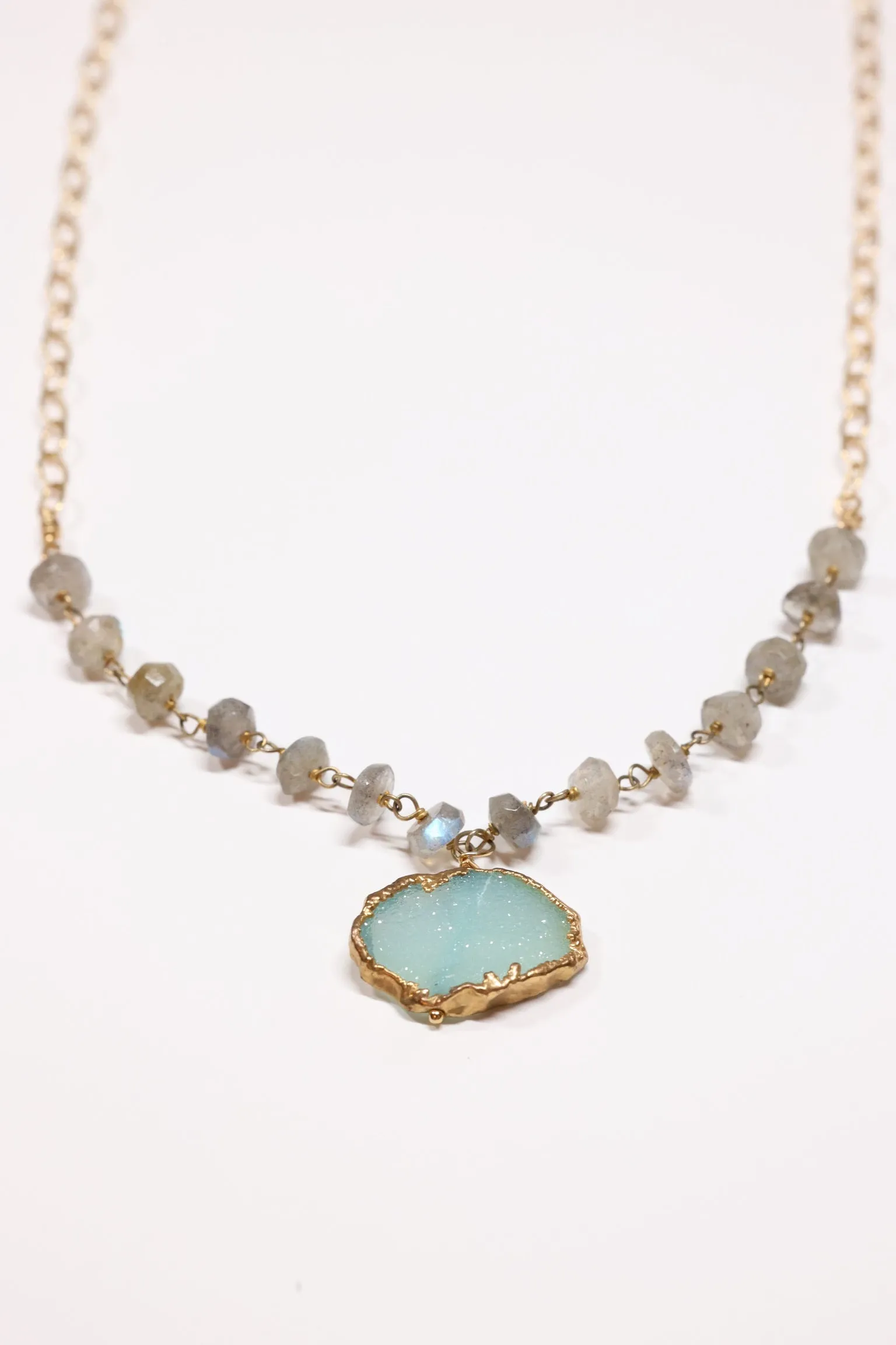 Celest Aqua Neckalce -gold
