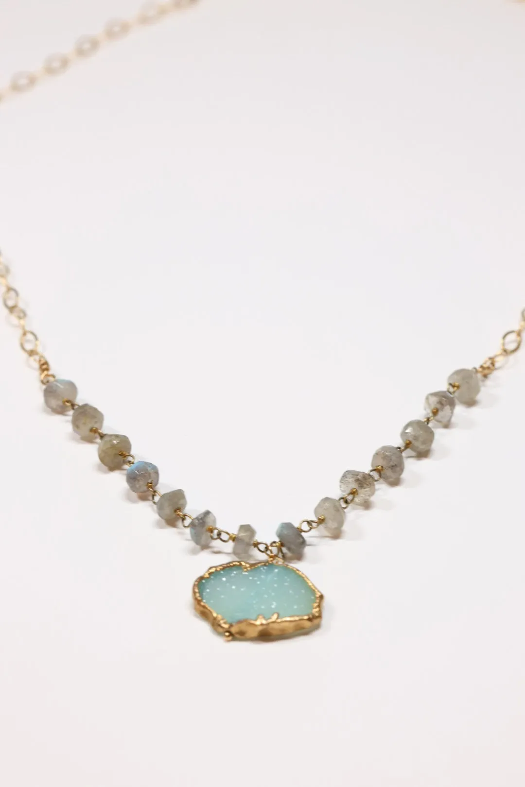 Celest Aqua Neckalce -gold