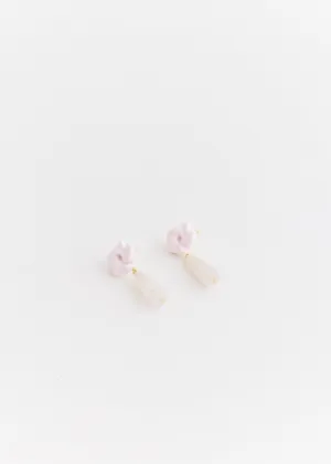 E01 Earrings With Rose Quartz Beads
