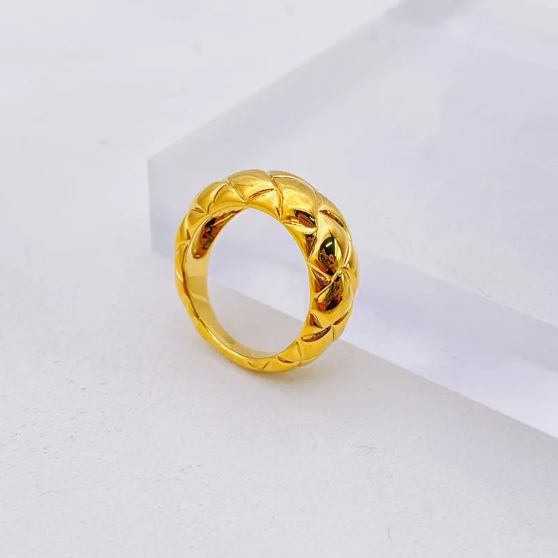 Fashion Plaid Wide Ring