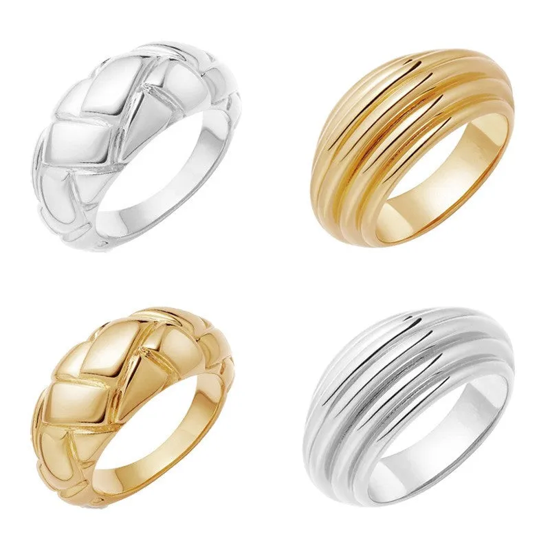 Fashion Plaid Wide Ring