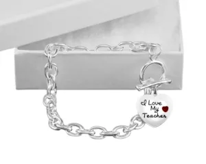 I Love My Teacher Chunky Charm Bracelets
