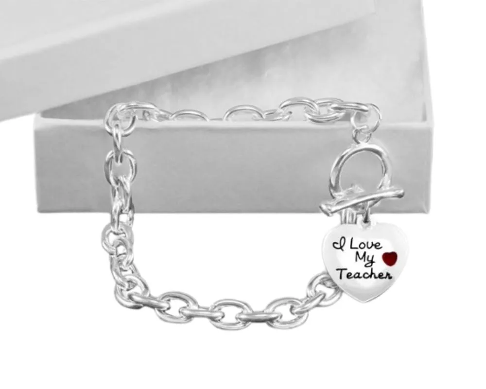 I Love My Teacher Chunky Charm Bracelets