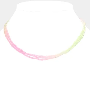iLLASPARKZ Gradation Seed Beaded Triple Layered Necklace