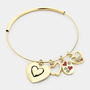 iLLASPARKZ Heart multi-charm bracelet with love message card
