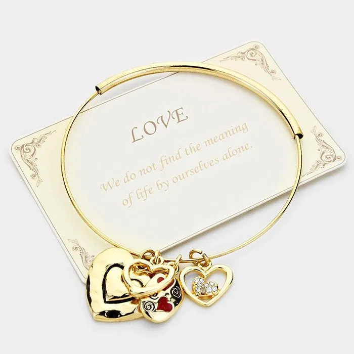 iLLASPARKZ Heart multi-charm bracelet with love message card