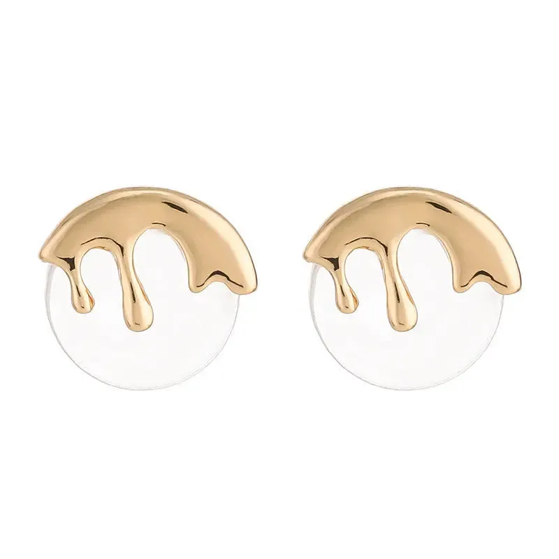 Irregular Liquid Metal Stud Earrings