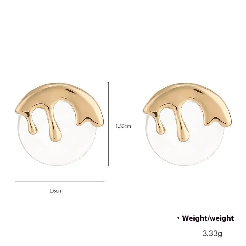 Irregular Liquid Metal Stud Earrings