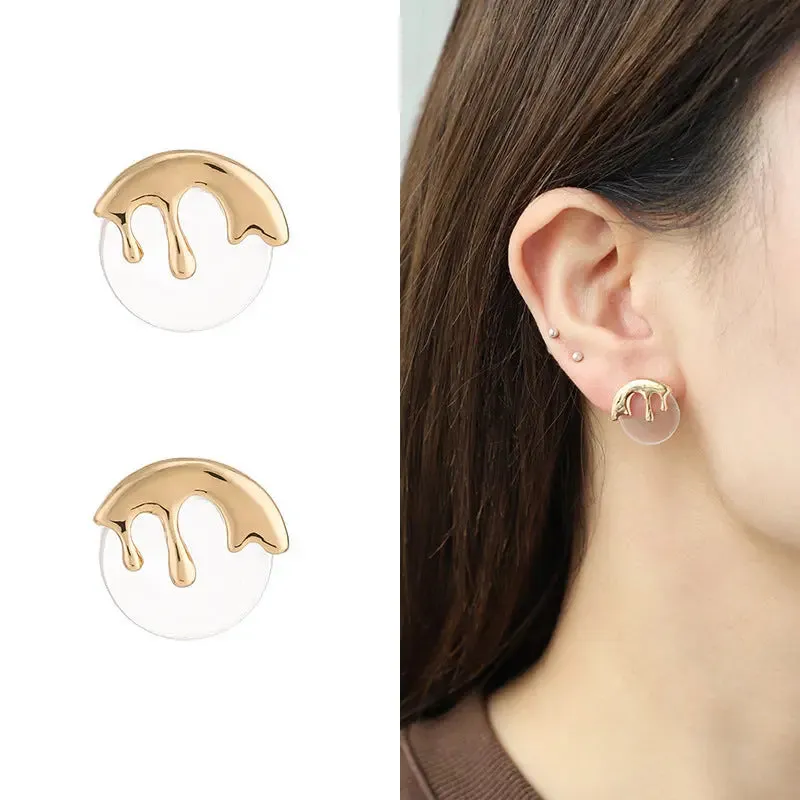 Irregular Liquid Metal Stud Earrings