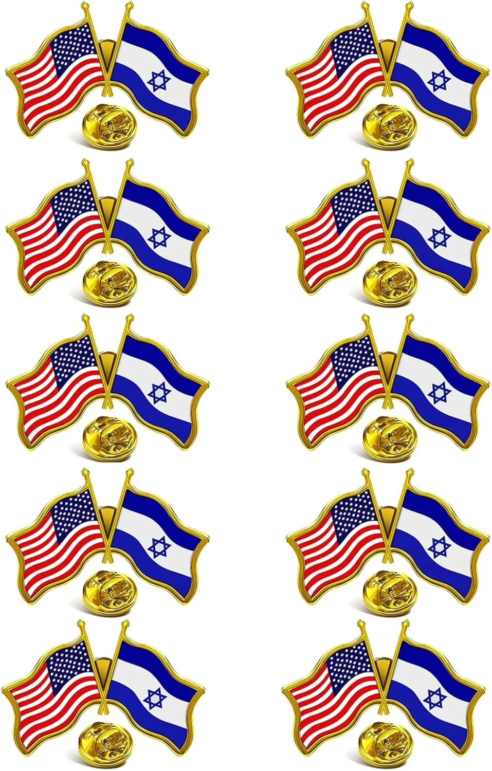 Israeli Flag Brooches & Pins - Star of David, USA & Israel Flag Lapel Pin Badges