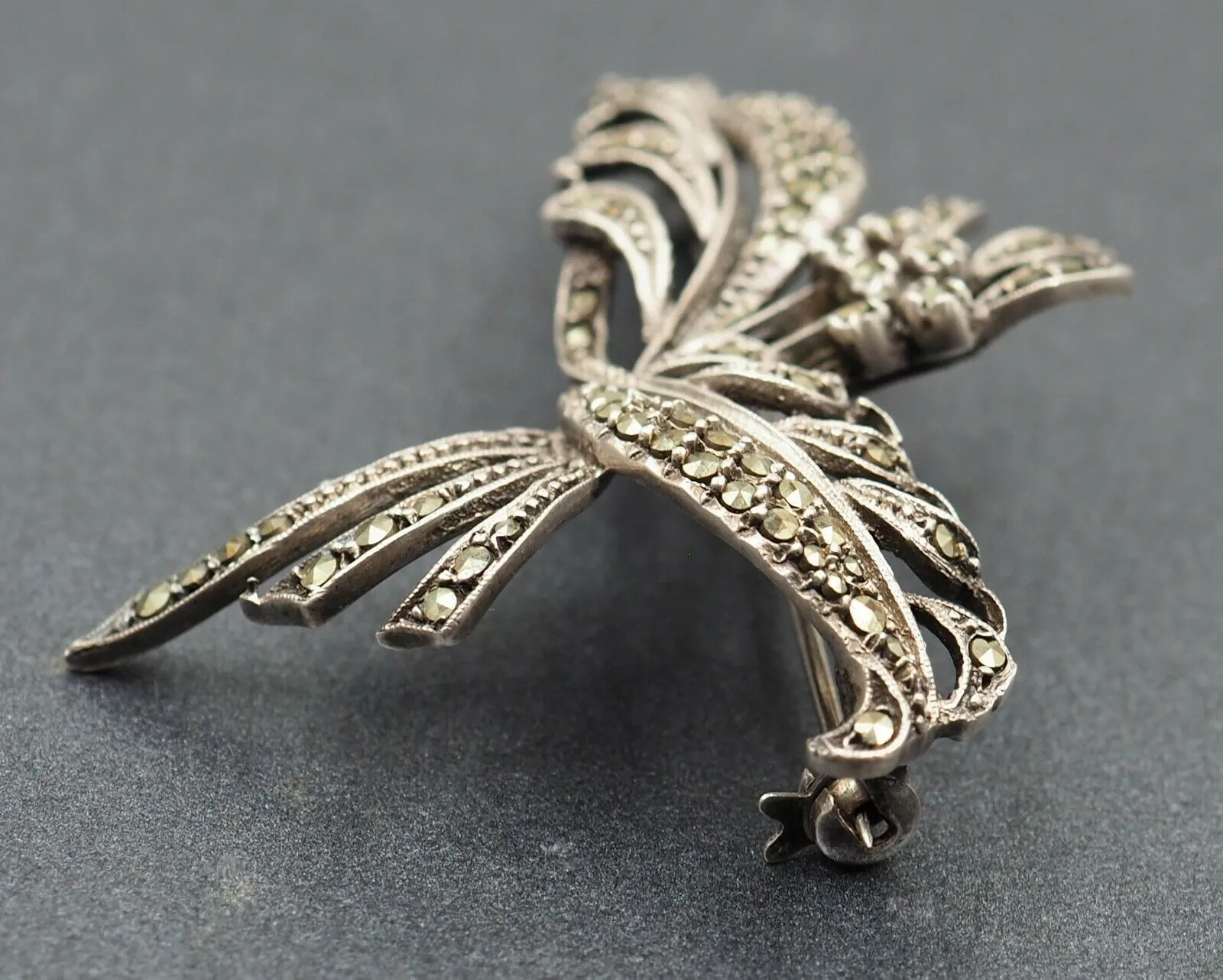Marcasite Sterling Silver Bouquet Brooch