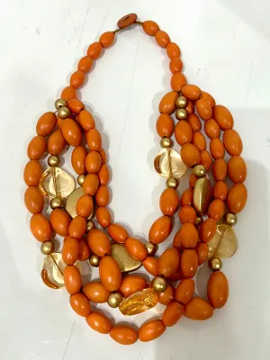 Multi Layered HandMade Wooden Statement Chunky Necklace