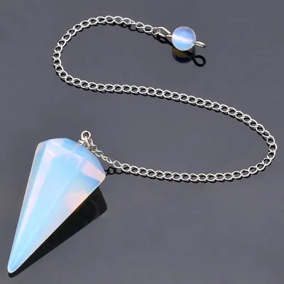 Pendulum Natural Stone Crystal Faceted Pendulum Healing Reiki Chakra Dowsing Divination 1pc