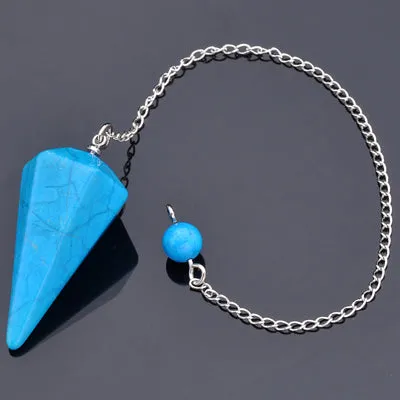 Pendulum Natural Stone Crystal Faceted Pendulum Healing Reiki Chakra Dowsing Divination 1pc