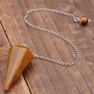 Pendulum Natural Stone Crystal Faceted Pendulum Healing Reiki Chakra Dowsing Divination 1pc
