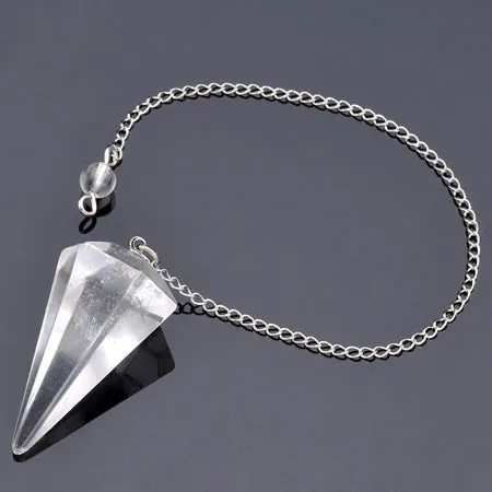 Pendulum Natural Stone Crystal Faceted Pendulum Healing Reiki Chakra Dowsing Divination 1pc