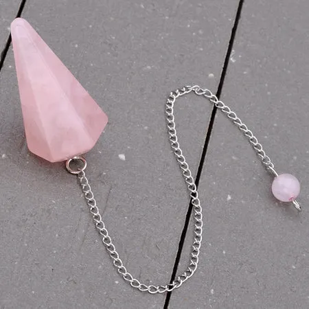 Pendulum Natural Stone Crystal Faceted Pendulum Healing Reiki Chakra Dowsing Divination 1pc