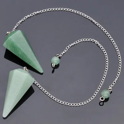 Pendulum Natural Stone Crystal Faceted Pendulum Healing Reiki Chakra Dowsing Divination 1pc