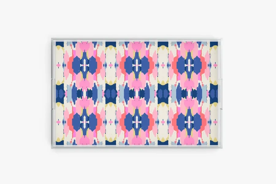 Pink Navy Blotch  Mitzy Acrylic Tray 11x17"