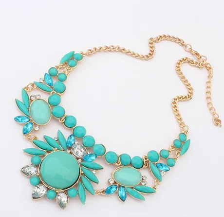 Rhinestone Big Collar Crystal Choker Pendants & Necklaces