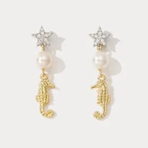 Seahorse Star Earrings