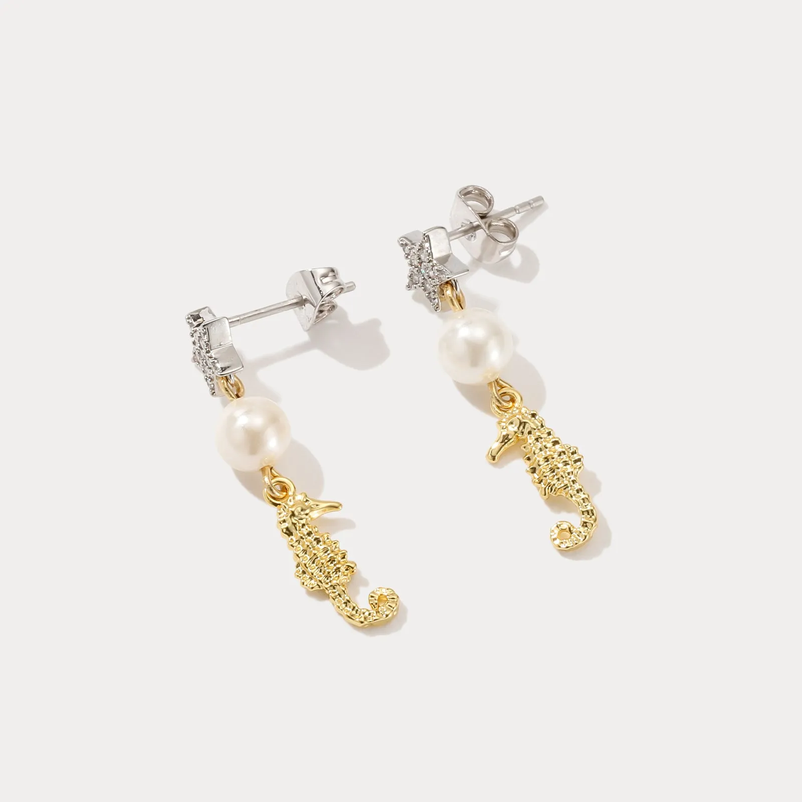 Seahorse Star Earrings