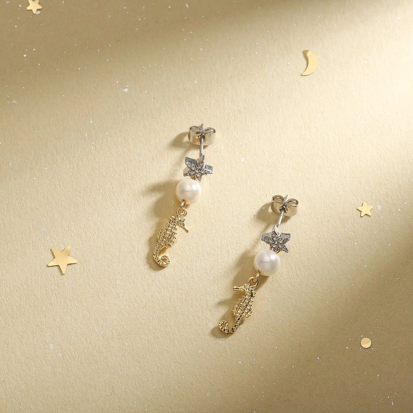Seahorse Star Earrings