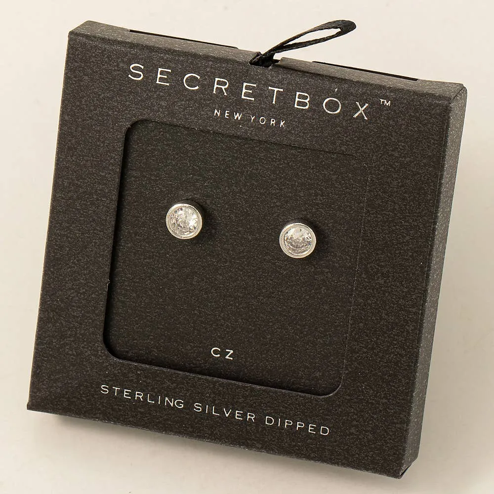 Secret Box Cubic Zirconia Stud Earrings