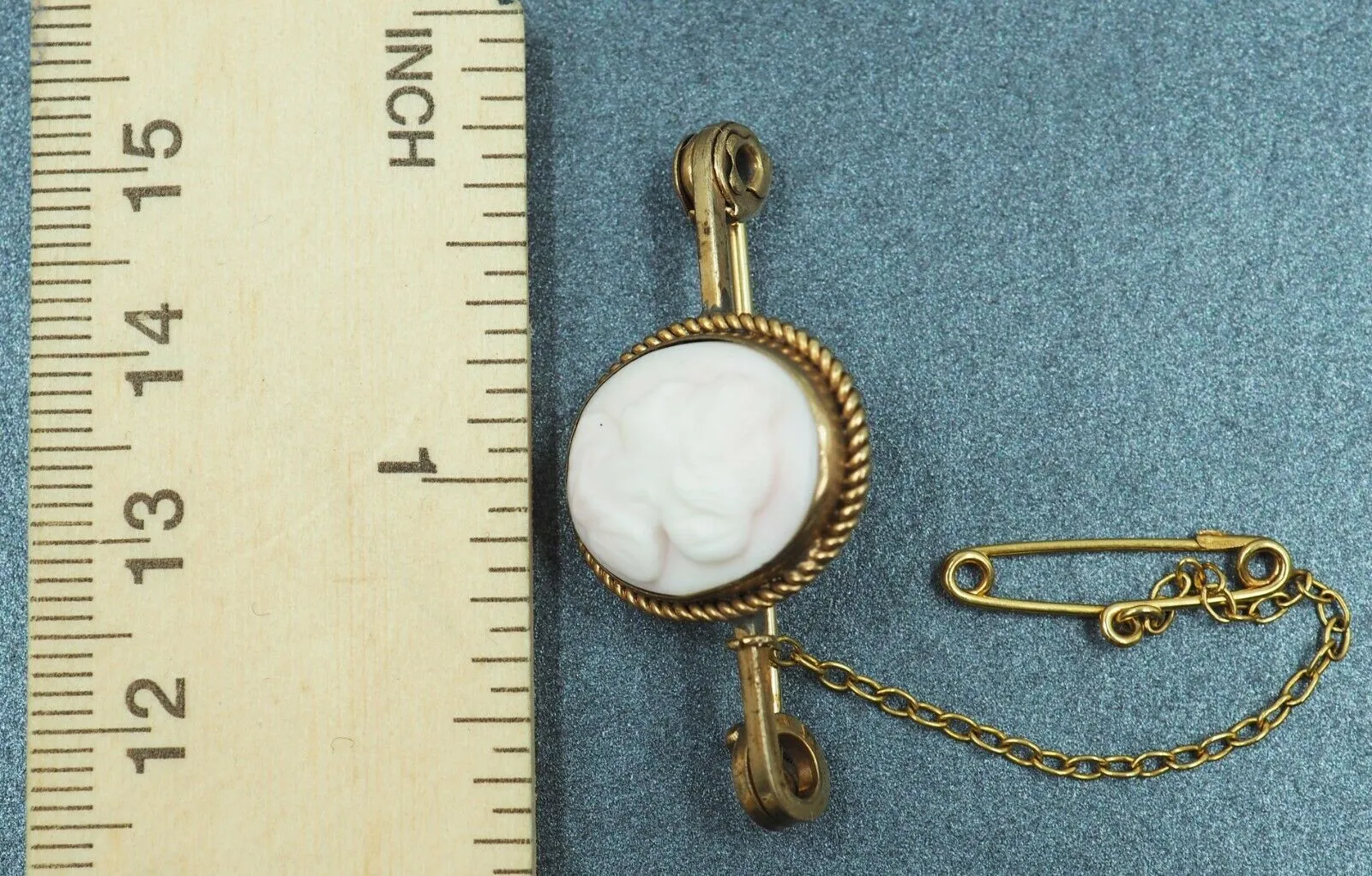 Shell Cameo Rolled Gold Brooch