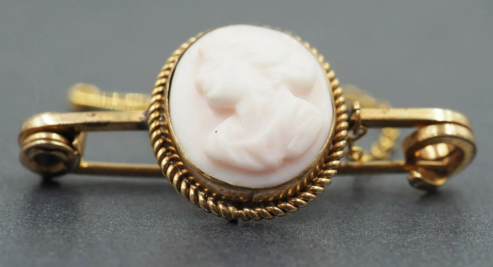 Shell Cameo Rolled Gold Brooch
