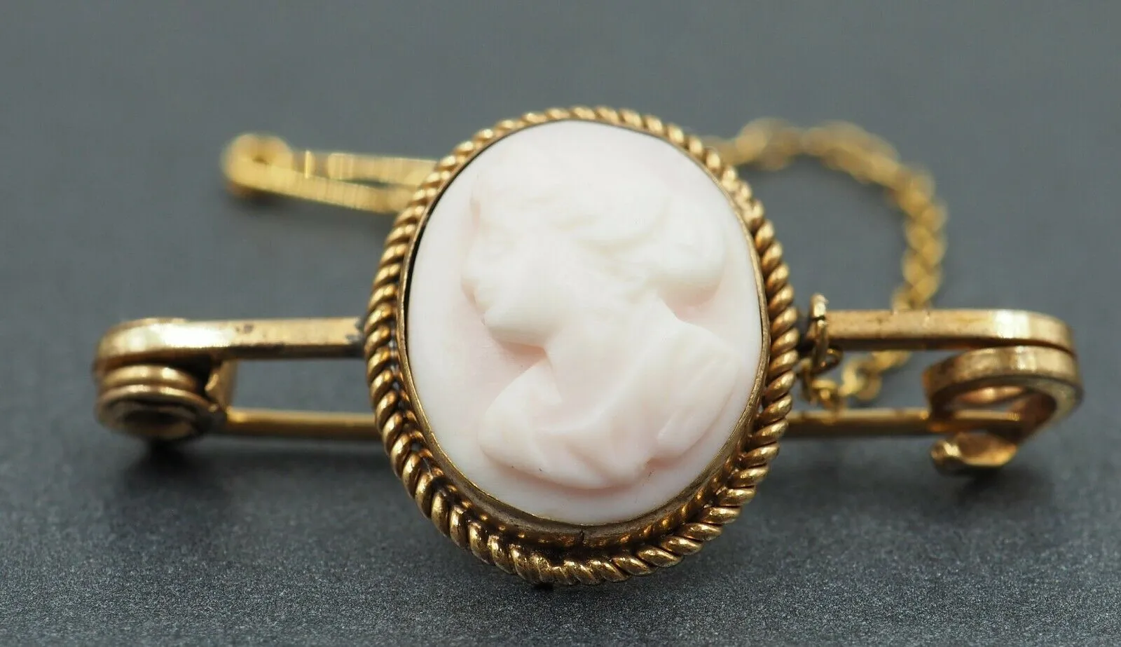 Shell Cameo Rolled Gold Brooch