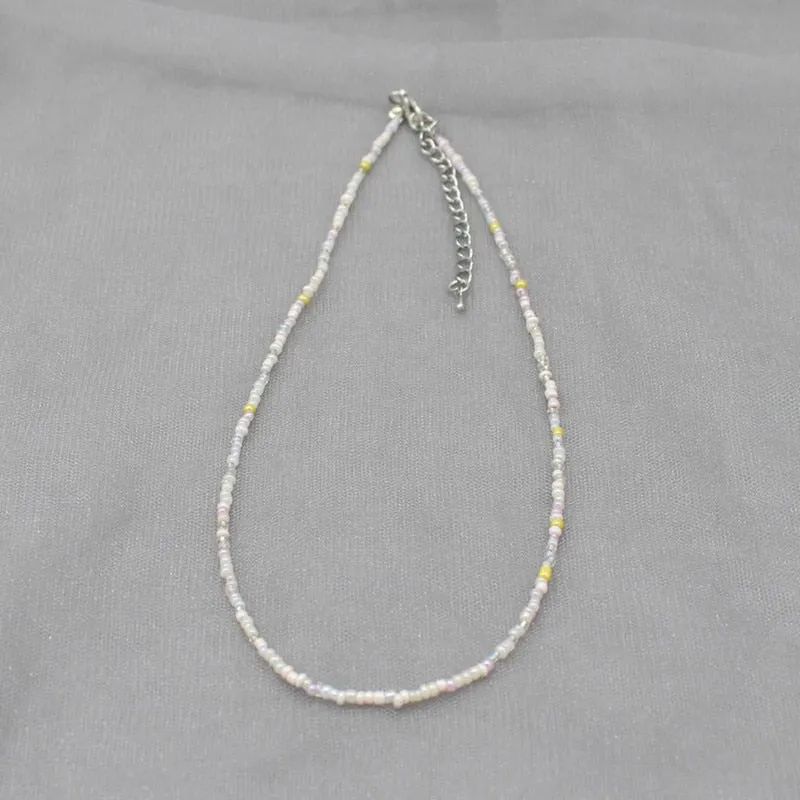 Simple Seed Beads Strand Choker Necklace Women String  Collar Charm Colorful Handmade Bohemia Collier Femme Jewelry Gift