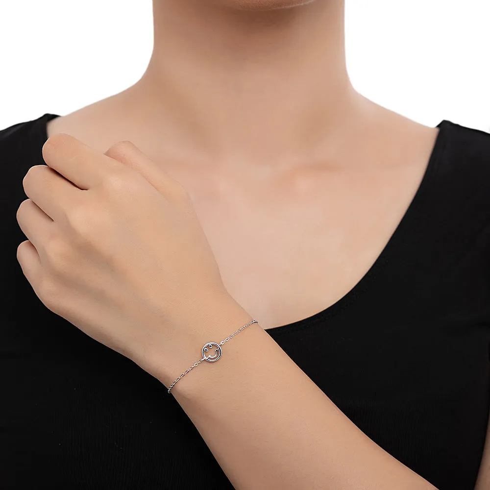 Sterling Silver Smiley Face Bracelet