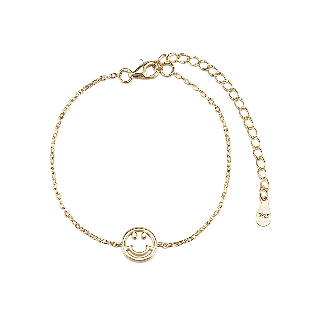Sterling Silver Smiley Face Bracelet