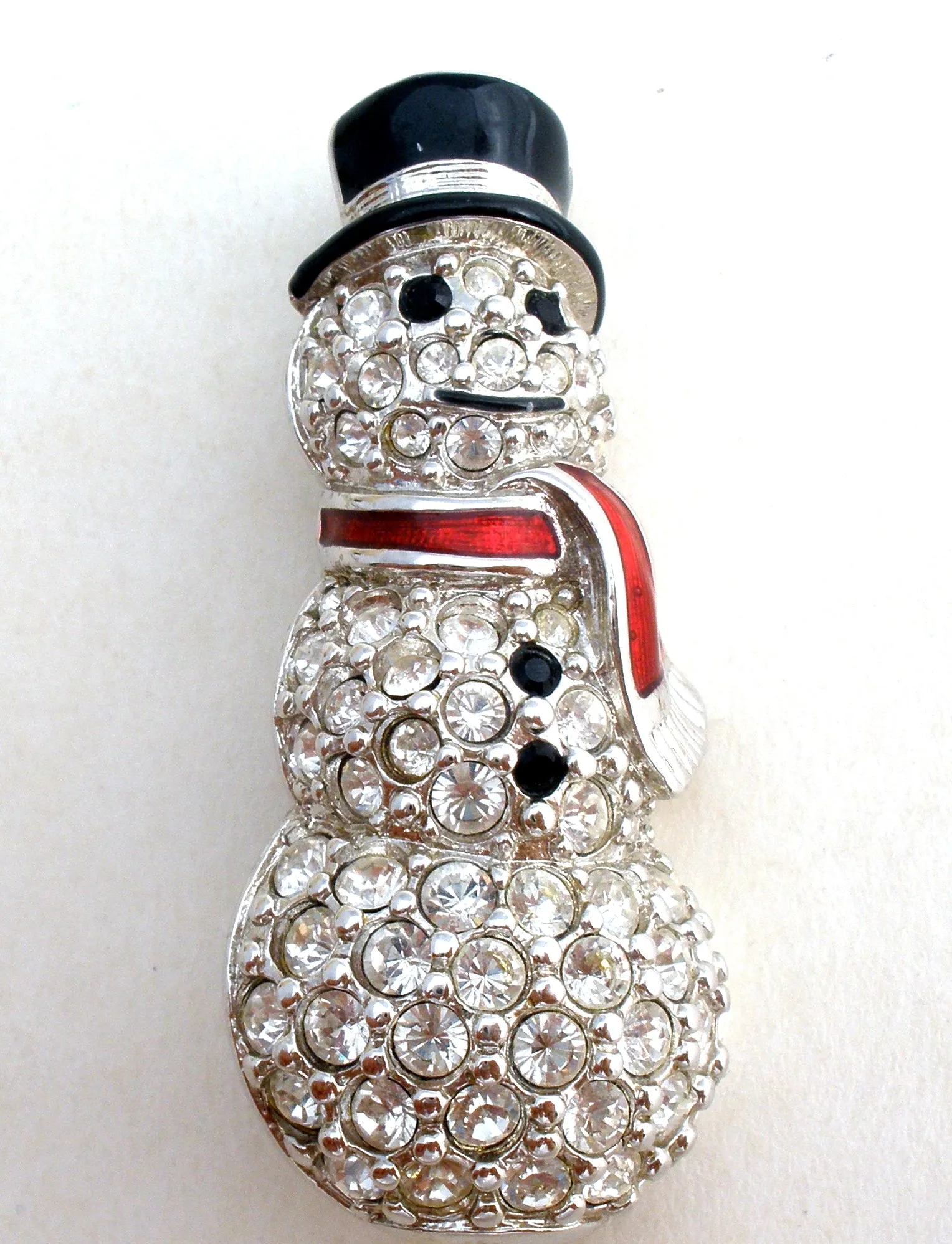 Swarovski Snowman Brooch Pin Vintage