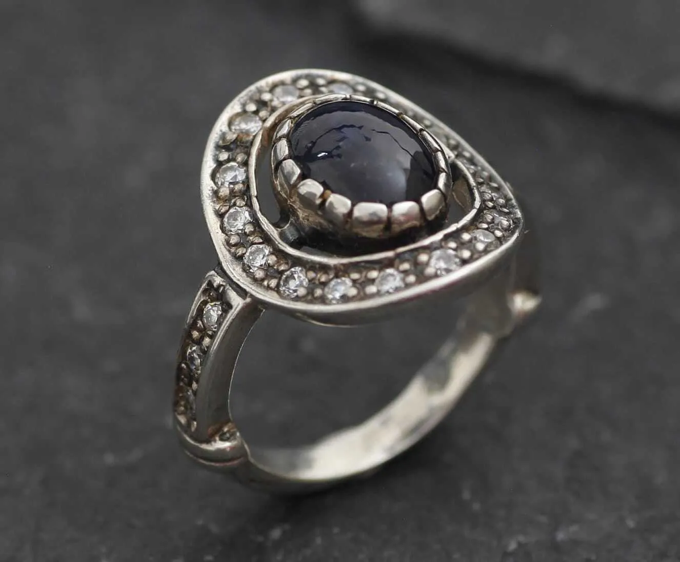 Vintage Sapphire Ring - Natural Sapphire Ring, September Birthstone Ring