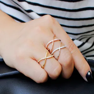 ZOSHI Boho Vintage Punk Silver Color Crystal Midi Finger Rings For Women /Men Cross Bohemian Ring Set Jewelry Anillos